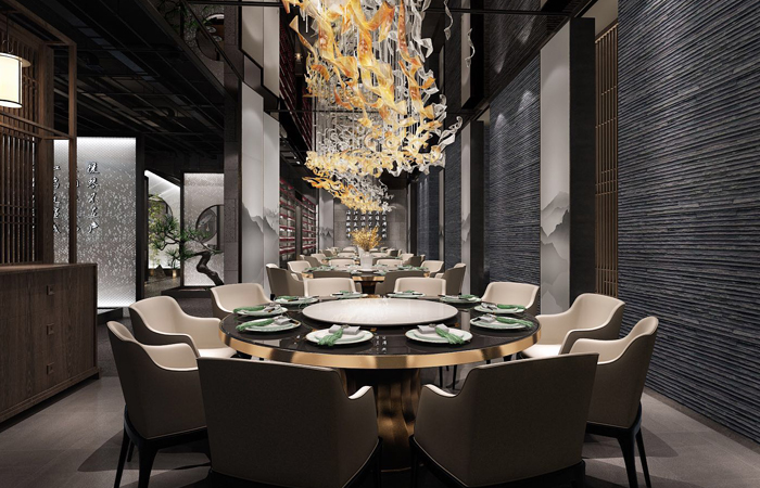 济南悦海余记-3500m餐饮装修古风奢华混搭设计
